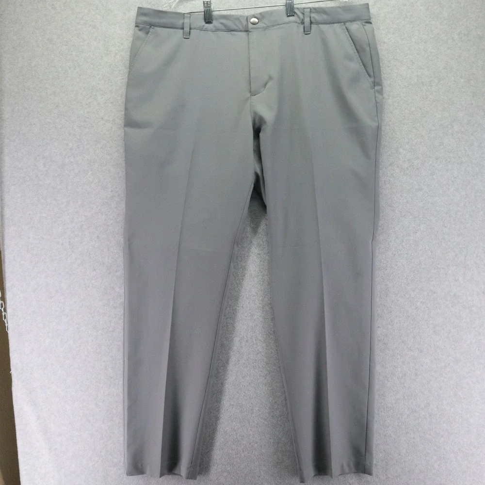 Adidas Pants Mens 42x32 Performance Golf Chino Slacks Flat Front‎ Gray